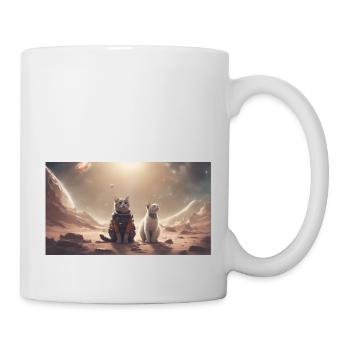 Katzen im Weltall - Tasse - Weiß - Rechts