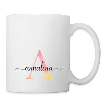 A | Monogram | Name | Annalena |Watercolor - Mug - white - Right