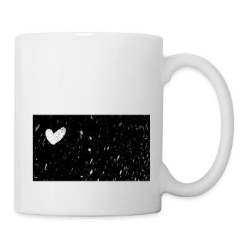 Grungy white heart - Mug - white - Right