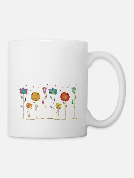 Blumen - Tasse - Weiß