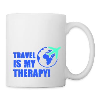 travel is my therapy - Mug - white - Right