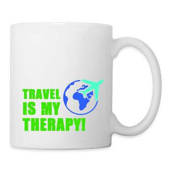 travel is my therapy - Tasse - Weiß - Rechts