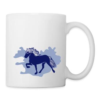 Island Pferd Reiter Reiten T shirt Grafik - Tasse - Weiß - Rechts