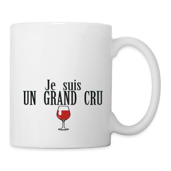 je suis grand cru humour verrre vin rouge 610 B - Mug blanc - blanc - Droite