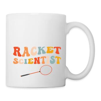 Lustiger Badminton Wissenschaftlicher Schlägerspieler - Tasse - Weiß - Rechts