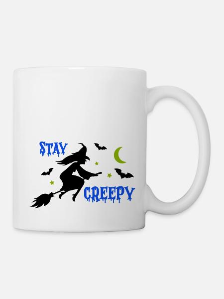stay creepy hexe 1 - Tasse - Weiß