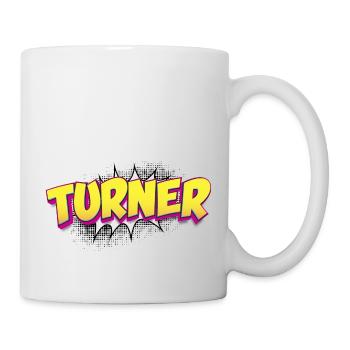 Turner Benutzerdefinierter Name Comic-Buch-Stil Pop-Art, - Tasse - Weiß - Rechts
