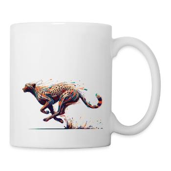 Guépard abstrait coloré - Mug blanc - blanc - Droite