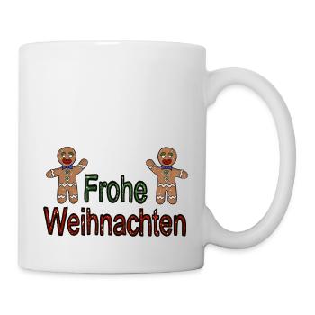 Frohe Weihnachten Lebkuchen Schneegestöber - Tasse - Weiß - Rechts
