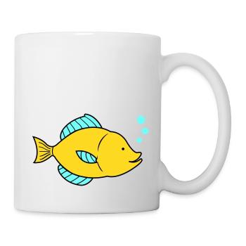 fisch comic - Tasse - Weiß - Rechts