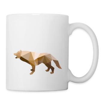Wilder Wolf Polygon Wilde Tier Wandern Natur Seele - Tasse - Weiß - Rechts