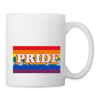 fierté de bannière arc-en-ciel - Mug blanc - blanc - Droite
