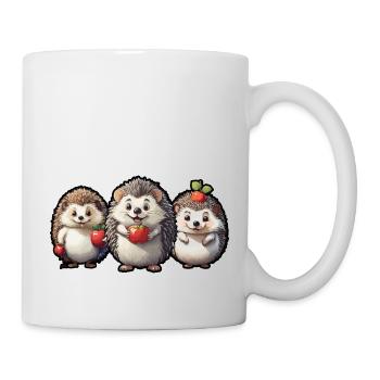 Igel mit Äpfeln - Herbst Saison - DIGITAL - Tasse - Weiß - Rechts