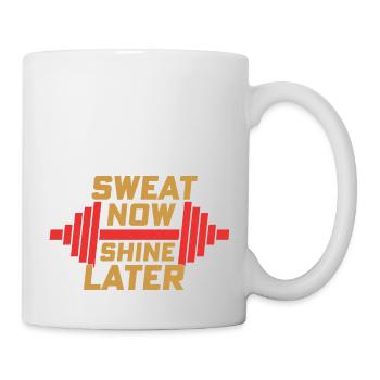 Sweat Now Shine Later Weight Lifting Workout Train - Tasse - Weiß - Rechts