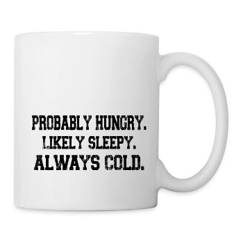 probably hungry likely sleepy always cold Vintage - Mug blanc - blanc - Droite