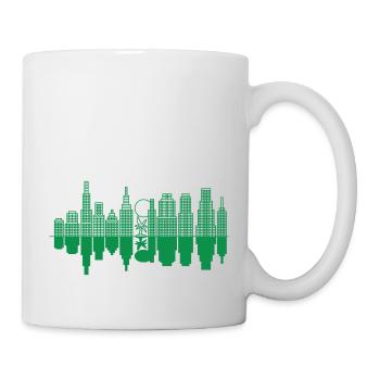 Skyline de ville + un arbre - Vert - Mug blanc - blanc - Droite