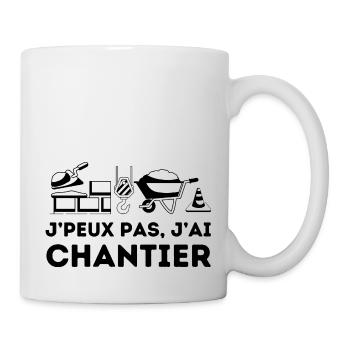 Je peux pas jai chantier de construction batiment - Mug blanc - blanc - Droite