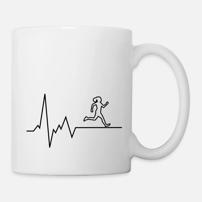 herzschlag läuferin - Tasse - Weiß