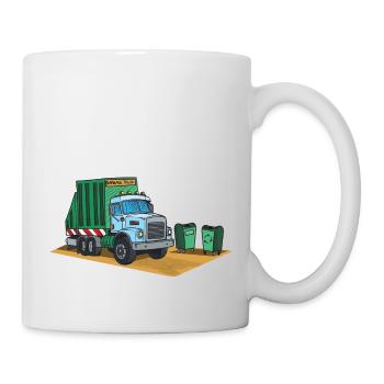 Müllwagen Liebe Müllabfuhr Kind Junge I Geschenk - Tasse - Weiß - Rechts