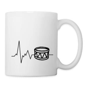 Heartbeat Drum Sports Fan Musicien - Mug blanc - blanc - Droite