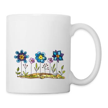 Blumen - Tasse - Weiß - Rechts