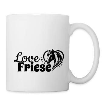 Friese Love Herz Pferdekopf - Tasse - Weiß - Rechts
