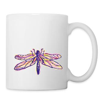 Dragonfly colorful in watercolor style - Mug - white - Right
