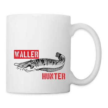 Wallerhunter - Waller Hunter Welsjäger Wels Angler - Tasse - Weiß - Rechts