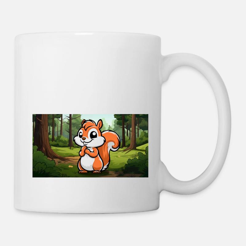Cute Squirrel in a Forest - Mug - white