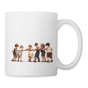 Tauziehen, nur ein Kinderspiel? - Tasse - Weiß - Rechts