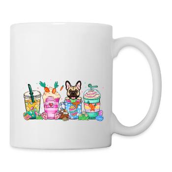 Café chien de Pâques bouledogue français 4500x5400Français Bu - Mug blanc - blanc - Droite