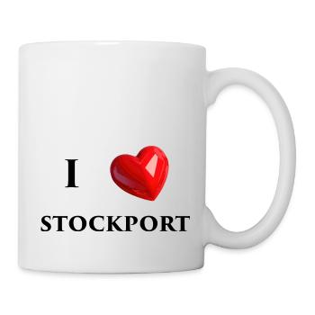 I Love Stockport - Black Text - Mug - white - Right