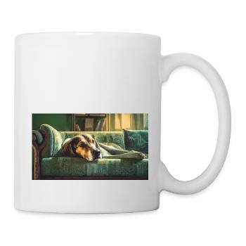 Niedliche Tiere chillen – Hund - Tasse - Weiß - Rechts