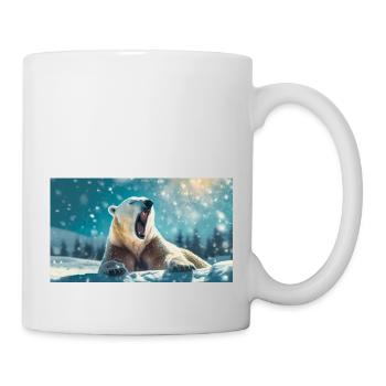 Niedliche Tiere chillen – Eisbär - Tasse - Weiß - Rechts