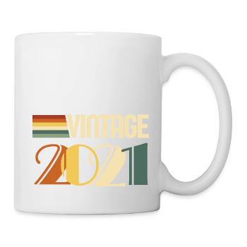 Jahrgang 2021 - 2021 Jubiläumsgeschenk - Tasse - Weiß - Rechts