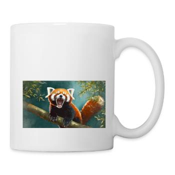 Cute animals chilling – red panda - Mug - white - Right