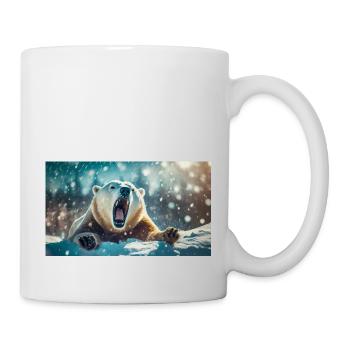 Niedliche Tiere chillen – Eisbär - Tasse - Weiß - Rechts