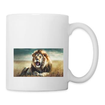 Niedliche Tiere chillen – Löwe - Tasse - Weiß - Rechts