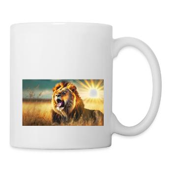 Niedliche Tiere chillen – Löwe - Tasse - Weiß - Rechts