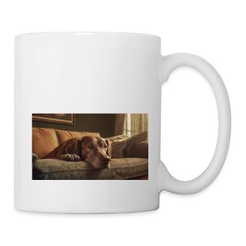 Niedliche Tiere chillen – Hund - Tasse - Weiß - Rechts