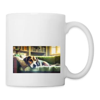 Niedliche Tiere chillen – Hund - Tasse - Weiß - Rechts