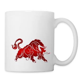 Stier Stierkopf Kopf Logo Steak Beast Gym Horn - Tasse - Weiß - Rechts