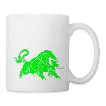 Stier Stierkopf Kopf Logo Steak Beast Gym Horn - Tasse - Weiß - Rechts