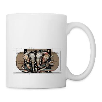 Elefantensymmetrie - Tasse - Weiß - Rechts