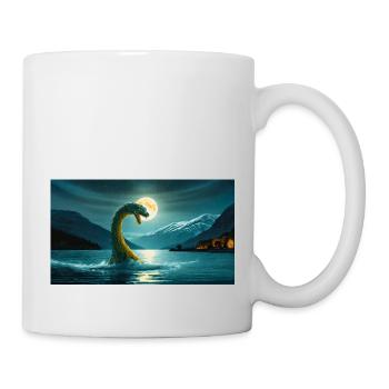 monster of loch ness dark horror scary Halloween - Mug - white - Right