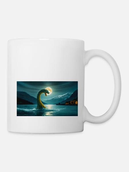 monstre du loch ness horreur sombre effrayant Halloween - Mug blanc - blanc