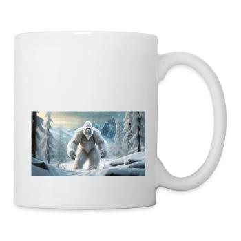 Sasquatch Bigfoot in den Bergen Schneemonster - Tasse - Weiß - Rechts