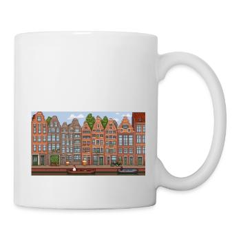 City centre Amsterdam - Pixel Art - Mug - white - Right