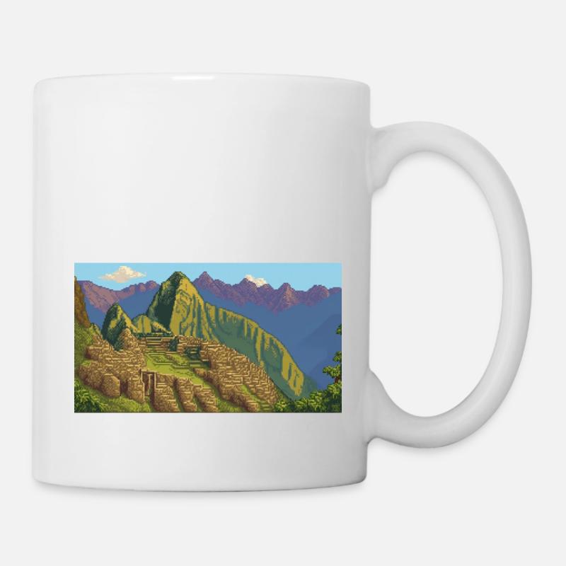 Machu Picchu, Peru - Pixel Art - Mug - white