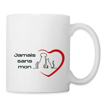 Jamais sans mon chien / chat - Mug blanc - blanc - Droite